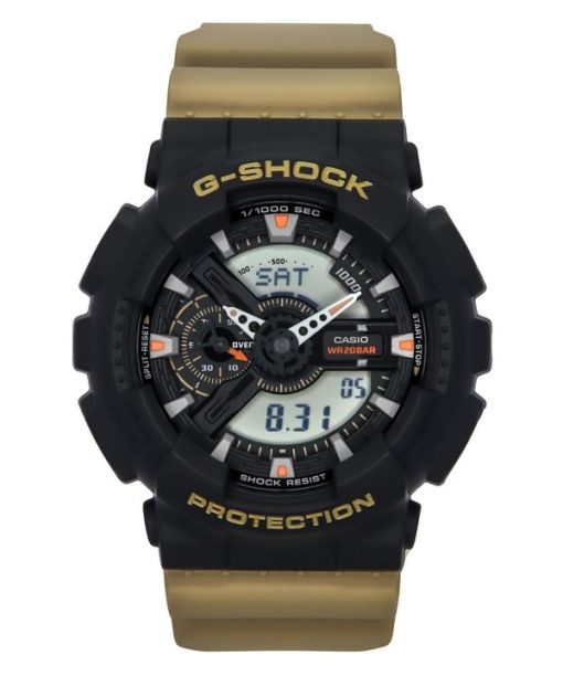 Montre analogique numérique Casio G-Shock à quartz avec bracelet en résine et cadran noir GA-110TU-1A5 200M pour homme