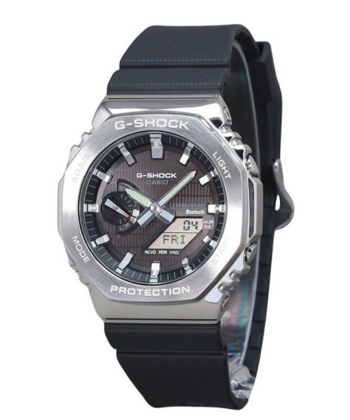 Montre Casio G-Shock G-Steel analogique numérique pour smartphone avec bracelet en résine biosourcée, cadran noir, Tough Solar G