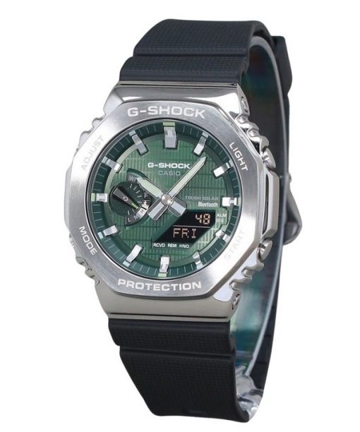 Montre Casio G-Shock G-Steel pour homme avec bracelet en résine et cadran vert Tough Solar GBM-2100A-1A3 200 m