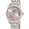 Montre Hamilton Jazzmaster en acier inoxydable avec cadran en forme de cœur ouvert rose automatique H32215170 pour femme