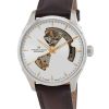 Montre Homme Hamilton Jazzmaster Bracelet Cuir Cadran Argenté Ouvert Automatique H32675551