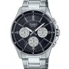 Montre analogique Casio Standard en acier inoxydable plaqué ionique avec cadran noir et quartz MTP-1374D-1A3V pour homme