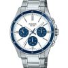 Montre analogique Casio Standard en acier inoxydable plaqué ionique avec cadran blanc à quartz MTP-1374D-7A2V pour homme