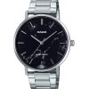 Montre analogique Casio Standard en acier inoxydable avec cadran noir inspiré du marbre pour homme MTP-VT01DM-1A