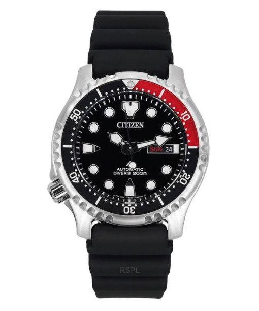 Montre de plongée automatique Citizen Promaster Marine avec bracelet en caoutchouc et cadran noir NY0085-19E 200 m pour homme