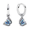 Boucles d',oreilles créoles Pandora Blue Butterfly en argent sterling 290778C01 pour femme