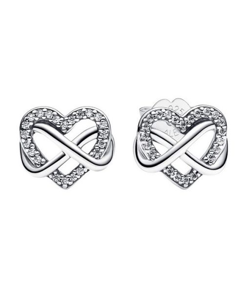 Boucles d&#39,oreilles à tige Pandora Sparkling Infinity Heart 292667C01 pour femme