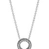 Collier avec pendentif en forme de cercle avec logo Pandora 397436CZ-45 pour femme