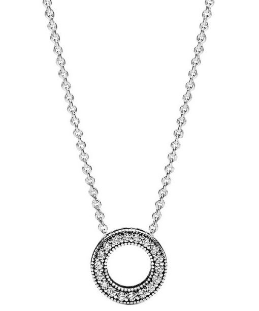 Collier avec pendentif en forme de cercle avec logo Pandora 397436CZ-45 pour femme