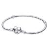 Bracelet Pandora Moments en argent avec fermoir en forme de cœur 590719-17 pour femme