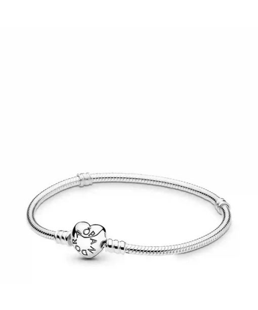 Bracelet à chaîne serpent avec fermoir en cœur Pandora Moments 590719-21 pour femme