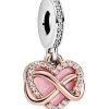 Charm pendant Pandora en forme de cœur infini scintillant avec zircone cubique transparente 788878C01 pour femme