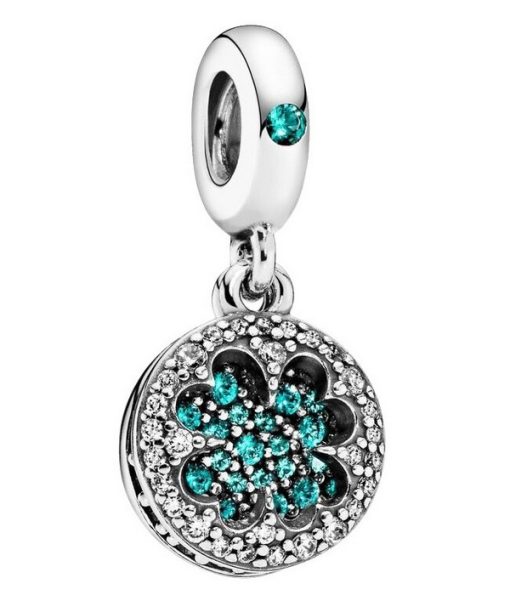 Charm pendentif trèfle à quatre feuilles porte-bonheur en argent Pandora avec zircone cubique 797906NRGMX pour femme