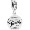 Charm pendentif Pandora Friends Are Family avec émail noir 798124EN16 pour femme