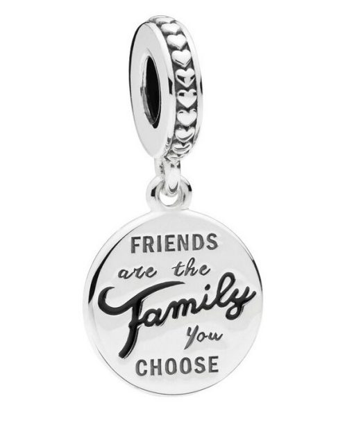 Charm pendentif Pandora Friends Are Family avec émail noir 798124EN16 pour femme