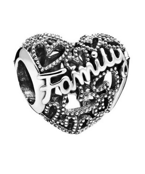 Charm Pandora Family Heart en argent sterling 798571C00 pour femme