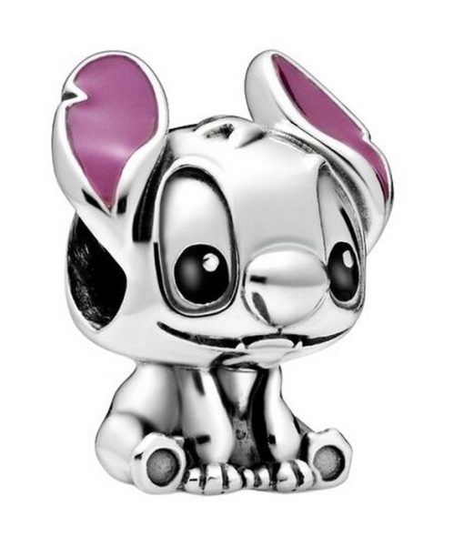 Charm Pandora Disney Lilo et Stitch en argent avec émail noir et violet 798844C01 pour femme