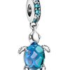 Charm pendentif tortue de mer en verre de Murano Pandora 798939C01 pour femme