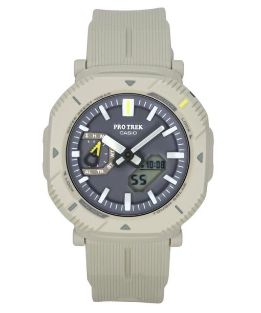 Montre pour homme Casio Pro Trek analogique numérique avec bracelet en résine et cadran gris Tough Solar PRJ-B001-7 100 m