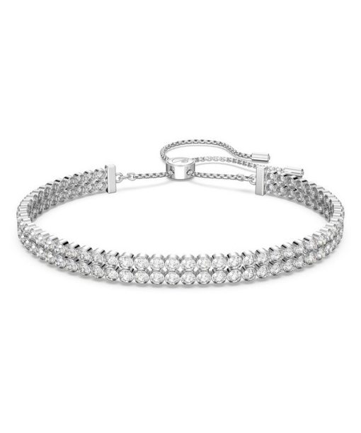 Bracelet de tennis Swarovski Matrix en cristaux transparents et plaqué rhodium 5221397 pour femme