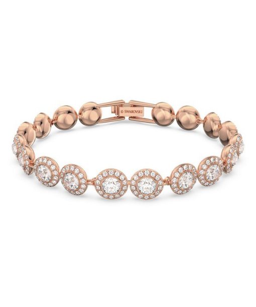 Bracelet de tennis Swarovski Una Angelic en cristaux transparents et plaqué or rose 5240513 pour femme