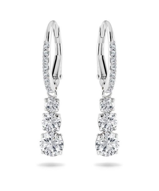 Boucles d&#39,oreilles créoles Swarovski Stilla Attract en plaqué rhodium et zircone 5416155 pour femme