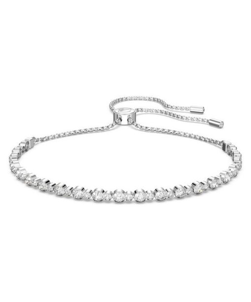 Bracelet de tennis Swarovski Matrix en cristaux transparents et plaqué rhodium 5465384 pour femme