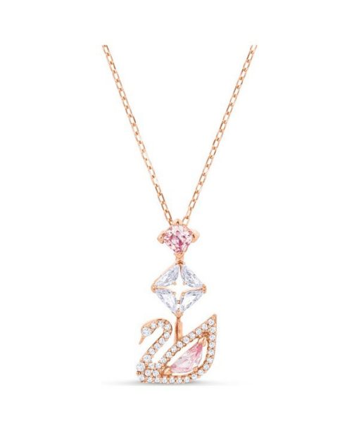 Pendentif Swarovski Cygne en plaqué or rose et zircone 5473024 pour femme