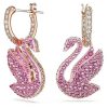 Boucles d',oreilles pendantes Swarovski Swan en cristaux roses et plaquées or rose 5647544 pour femme