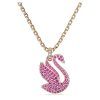 Pendentif Swarovski Dazzling Swan en cristaux roses et plaqué or rose 5647552 pour femme