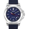 Montre de plongée à quartz Victorinox Swiss Army INOX avec bracelet en caoutchouc et cadran bleu 241688-1 200M pour homme