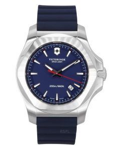 Montre de plongée à quartz Victorinox Swiss Army INOX avec bracelet en caoutchouc et cadran bleu 241688-1 200M pour homme