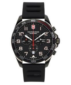 Montre chronographe Victorinox Swiss Army Fieldforce Sport pour homme avec bracelet en caoutchouc et cadran noir à quartz 241889