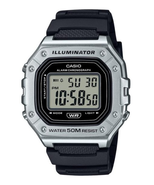 Montre à quartz Casio Standard Digital avec bracelet en résine W-218HM-7AV pour homme