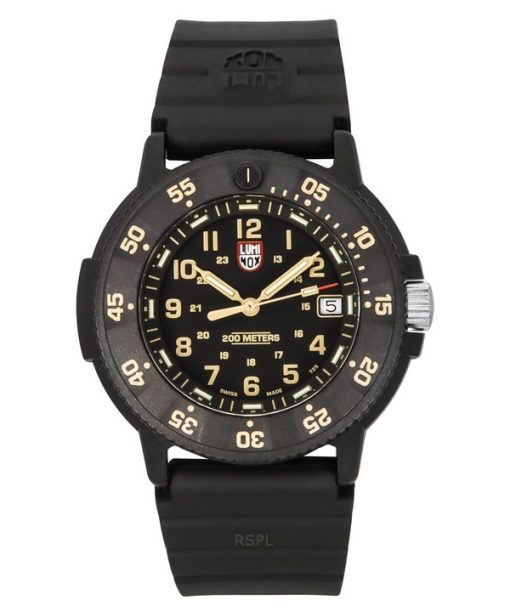 Montre de plongée à quartz pour homme Luminox Original Navy Seal EVO avec bracelet en caoutchouc et cadran noir XS.3001.EVO.OR 2