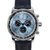 Montre chronographe marine Zeppelin LZ 14 avec bracelet en cuir et cadran bleu glacier à quartz 88862 pour homme