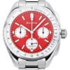 Montre chronographe Bulova Lunar Pilot en acier inoxydable avec cadran rouge et quartz 96K115 pour homme