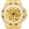 Montre Bulova Octava Crystal Accents en acier inoxydable avec cadran doré et automatique 98A292 pour homme