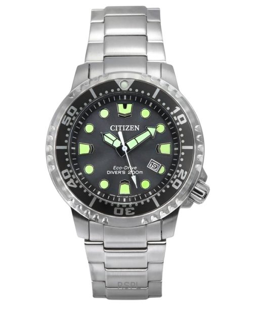 Montre de plongée Citizen Promaster Dive Eco-Drive en acier inoxydable avec cadran gris BN0167-50H 200M pour homme