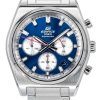 Montre chronographe analogique Casio Edifice en acier inoxydable avec cadran bleu et quartz EFB-730D-2AV 100M pour homme