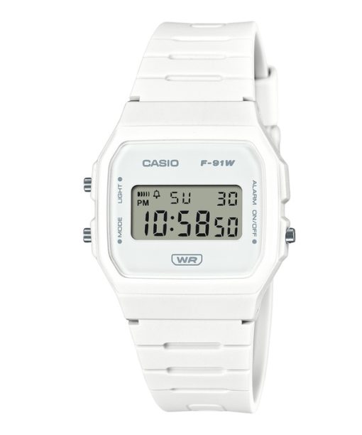 Montre unisexe Casio Pop Digital Bio-Based White Resin Strap Quartz F-91WB-7A 100M