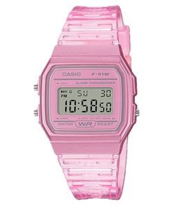 Montre unisexe Casio Youth Pink Resin Digital F-91WS-4 F91WS-4