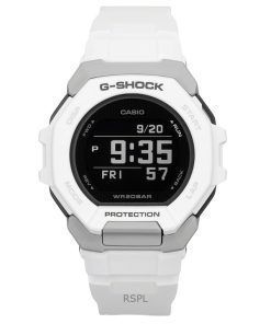 Montre Casio G-Shock G-Squad Digital Smartphone Link en résine biosourcée blanche à quartz GBD-300-7 200M pour homme