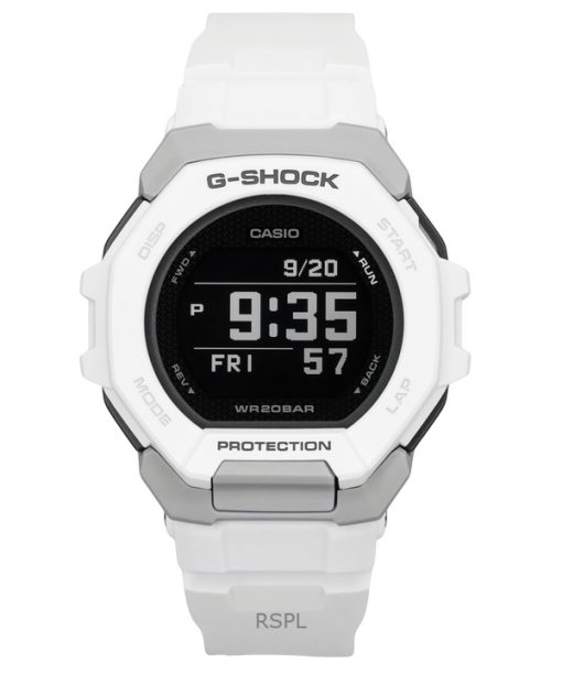 Montre Casio G-Shock G-Squad Digital Smartphone Link en résine biosourcée blanche à quartz GBD-300-7 200M pour homme