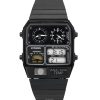 Montre homme Citizen analogique numérique à double fuseau horaire en acier inoxydable avec cadran noir et quartz JG2105-93E