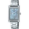 Montre analogique Casio Standard en acier inoxydable avec cadran en nacre et quartz LTP-1234DS-2A pour femme