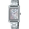 Montre analogique Casio Standard en acier inoxydable avec cadran en nacre et quartz LTP-1234DS-4A pour femme