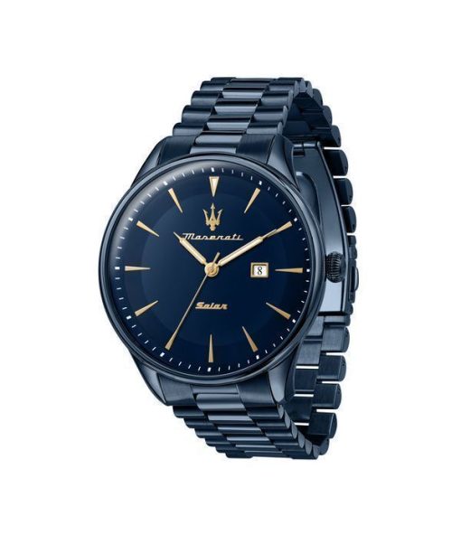 HORS Montre Homme Maserati Tradizione Cadran Bleu Solaire Quartz R8853146003 100M