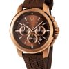 Montre Maserati Successo Lifestyle Chronographe Bracelet en caoutchouc Cadran marron Quartz R8871621039 Montre pour homme