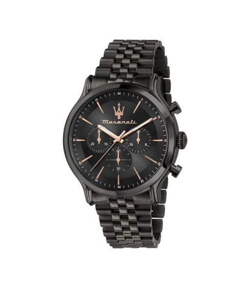 Montre pour homme Maserati Epoca en édition limitée chronographe en acier inoxydable avec cadran noir et quartz R8873618019 100M